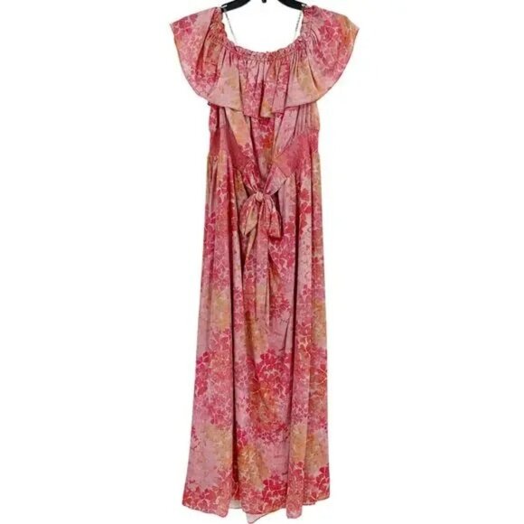 NWT SACHIN + BABI Dress Nikki Pink Off Shoulder Maxi Long Casual Resort 8 - Picture 5 of 10